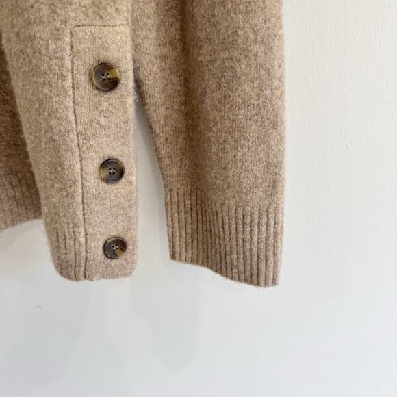 J. Crew Soft Wool Blend Turtleneck Sweater With Button Detail Medium CV - Picture 2 of 4